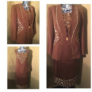DONNA VINCI 3PC ANIMAL PRINT SUIT NWOT